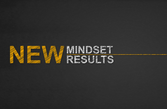 New Mindset new results written on chalkboard